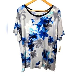 NWT Layla Floral Blue and Gray Womens Pajama Set Size XXL